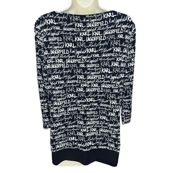 Karl Lagerfeld Paris Black Printed Graphic Long Sleeved T NWT Size Small - Picture 6 of 9